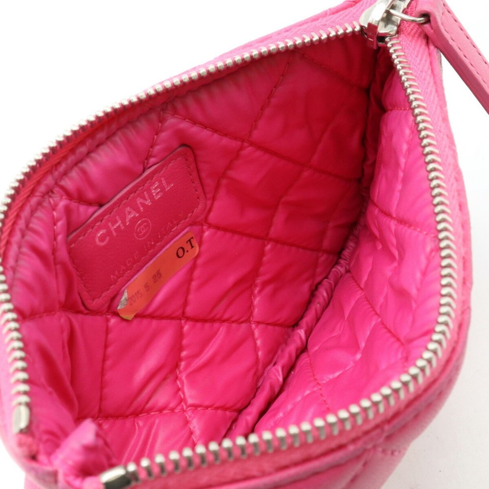 CHANEL Chanel Matelasse Coco Mark Pouch Coin Case Lambskin Leather Pink A69523 - Picture 6 of 8